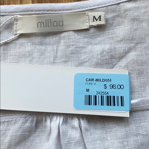 LF Millau 100 % Linen White Crop Drawstring Top M - Picture 2 of 3